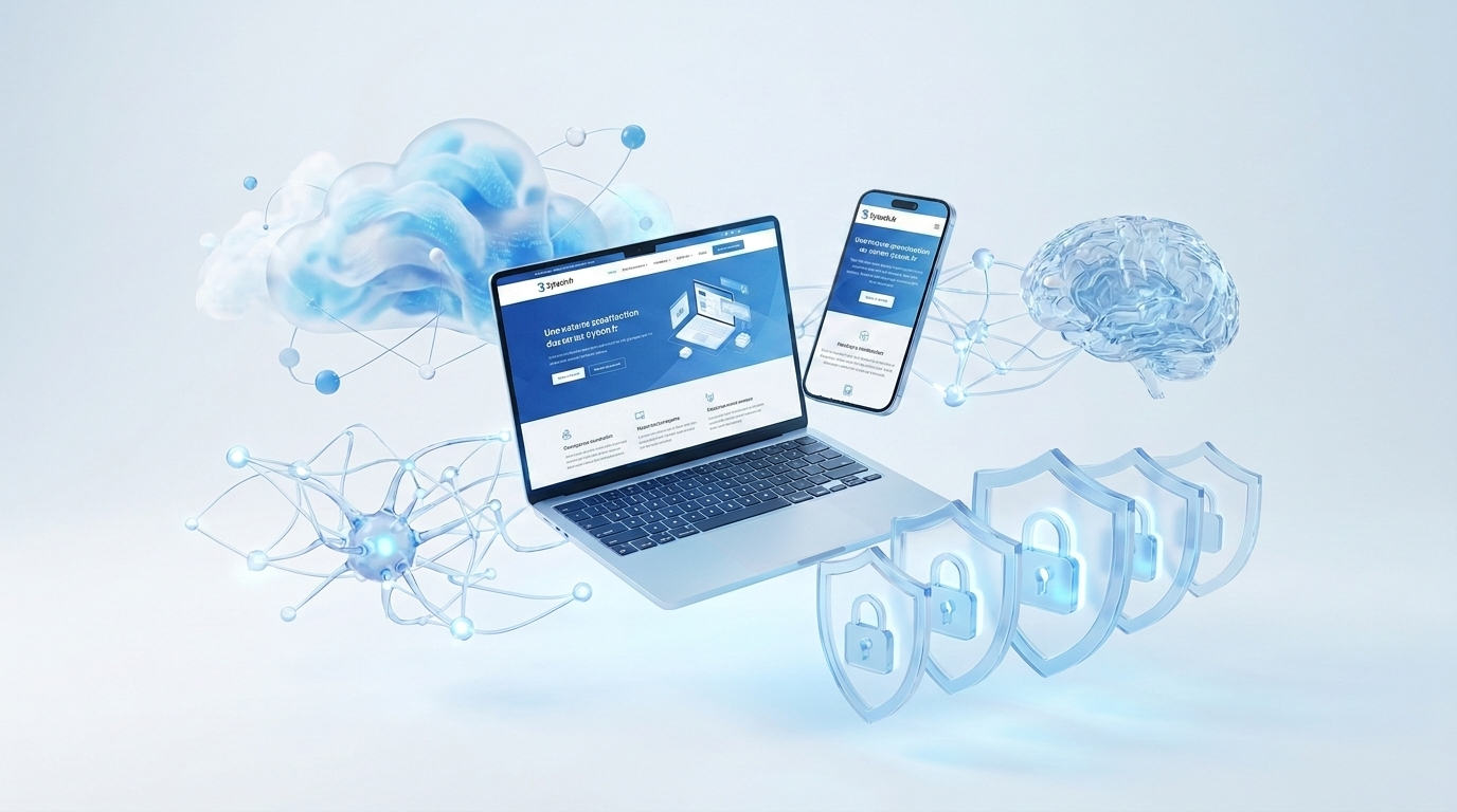 Illustration 3D tech futuriste